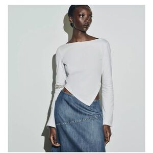 Zara Long Sleeve Asymmetric Tee